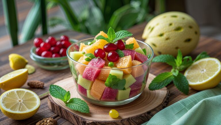 Salad Buah Naga & Mangga dengan Saus Madu Lemon: Resep Sehat dan Lezat